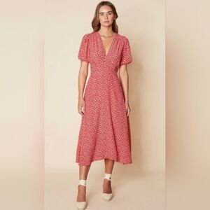 Faithfull the Brand Sonja Red Floral Dress
